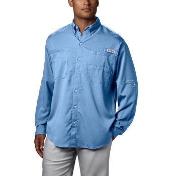 Columbia Overhemd Heren, PFG Tamiami II Long Sleeve Blauw, 81MUGTYWS